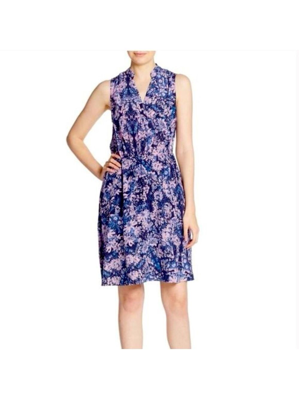 Rebecca Taylor Floral Silk Kiku Sleeveless V Neck Dress
Size 2